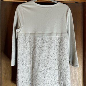 J. Jill Ponte  Black Knit Lace Back Tunic Small